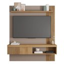 Ver imagem 2 de Painel Selina Ripado 150cm para Tv até 55 com Porta de Correr e Prateleira Mdp Buriti/fendi G11 - Gr