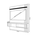 Ver imagem 4 de Painel Selina Ripado 150cm para Tv até 55 com Porta de Correr e Prateleira Mdp Buriti/fendi G11 - Gr