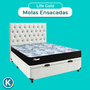Ver imagem 4 de Kit Cama Box Bau + Cabeceira + Colchão Casal Molas Ensacadas - Life Gold - Paropas