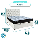 Ver imagem 3 de Kit Cama Box Bau + Cabeceira + Colchão Casal Molas Ensacadas - Life Gold - Paropas