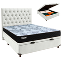 Ver imagem 1 de Kit Cama Box Bau + Cabeceira + Colchão Casal Molas Ensacadas - Life Gold - Paropas