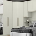 Ver imagem 5 de Guarda Roupa Canto Closet Modulado 2 Portas 3 Gavetas Branco/Areia HP