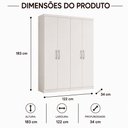 Ver imagem 4 de Conjunto Dois Armários Multiuso 4 Portas 12 Prateleiras Henn Margarida