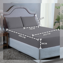 Ver imagem 2 de Kit Lençol King Size 400 Fios Poliéster 3 Peças Jogo Forro de Cama Box Extra Macio:cinza