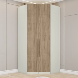 Guarda Roupa Canto Closet Modulado 2 Portas 3 Gavetas Marrom/Areia HP/Jequitiba - 1 Guarda Roupa Canto Closet Modulado 2 Portas 3 Gavetas Marrom/Areia HP/Jequitiba - 1