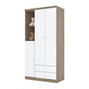 Ver imagem 4 de Guarda Roupa de Bebe 3 Portas 2 Gavetas 2 Nichos Pique-Esconde Marrom/Rústico/Branco
