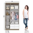 Ver imagem 2 de Guarda Roupa de Bebe 3 Portas 2 Gavetas 2 Nichos Pique-Esconde Marrom/Rústico/Branco