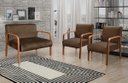 Ver imagem 2 de Kit Namoradeira + 02 Poltronas Anita Decoração Recepção Sala Escritório - Veludo Marrom