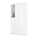 Ver imagem 4 de Guarda Roupa de Bebe 3 Portas 2 Gavetas 2 Nichos Pique-Esconde Branco/Rosa Chá