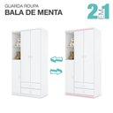 Ver imagem 5 de Guarda Roupa de Bebe 3 Portas 2 Gavetas 2 Nichos Pique-Esconde Branco/Rosa Chá