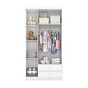Ver imagem 3 de Guarda Roupa de Bebe 3 Portas 2 Gavetas 2 Nichos Pique-Esconde Branco/Rosa Chá