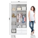 Ver imagem 2 de Guarda Roupa de Bebe 3 Portas 2 Gavetas 2 Nichos Pique-Esconde Branco/Rosa Chá