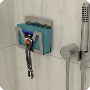Suporte Para Lamina Barbear Porta Gilete Adesivo Inox ELG
