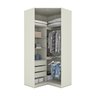 Guarda Roupa Canto Closet Modulado 2 Portas e 3 Gavetas com Espelho e Led   - 3