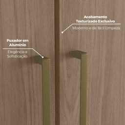 Guarda Roupa Canto Closet Modulado 2 Portas e 3 Gavetas com Espelho e LED Marrom/Areia HP/Jequitiba - 7 Guarda Roupa Canto Closet Modulado 2 Portas e 3 Gavetas com Espelho e LED Marrom/Areia HP/Jequitiba - 7