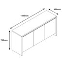 Ver imagem 3 de Balcao Buffet 50523 3 Portas 160cm Cedro Off White Dcasa