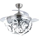 Ver imagem 1 de Ventilador de Teto Retrátil Luxuoso Led Prata com Controle