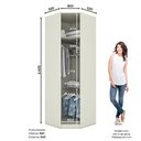 Ver imagem 3 de Guarda Roupa Canto Obliquo 1 Porta Seletto Marrom/Areia HP/Jequitiba