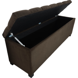Puf Baú Estofado em Capitonê Queen 160x40x45cm Marrom Escuro - Produto de Alta Qualidade e Conforto - 2