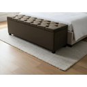 Ver imagem 2 de Puf Baú Estofado em Capitonê Queen 160x40x45cm Marrom Escuro - Produto de Alta Qualidade e Conforto