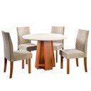 Ver imagem 2 de Conjunto Sala de Jantar 1 Mesa Redonda com 4 Cadeiras Beatriz Espresso Móveis