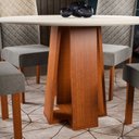 Ver imagem 7 de Conjunto Sala de Jantar 1 Mesa Redonda com 4 Cadeiras Beatriz Espresso Móveis