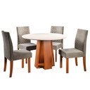 Ver imagem 2 de Conjunto Sala de Jantar 1 Mesa Redonda com 4 Cadeiras Beatriz Espresso Móveis