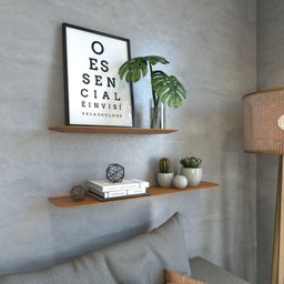 Prateleira 60x20cm Madeira Maciça Slim Artemobili - 1 Prateleira 60x20cm Madeira Maciça Slim Artemobili - 1