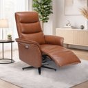 Ver imagem 4 de Poltrona Elétrica do Papai Reclinável Alabama Bimotor com Massagem Aquecimento Entrada Usb Pu Carame