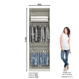 Guarda Roupa 2 Portas com Cabideiro Seletto - 8