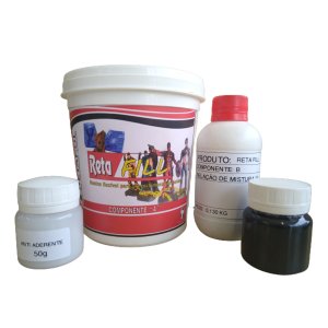 Kit Resina Flexível para Preenchimento de Moldes de Silicone Aço Alumínio Retafill 1kg - Preto