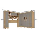 Ver imagem 4 de Guarda-roupa Casal Modulado Andorra 10 Portas 4 Gavetas com Pés e Espelho Jequitibá/granizo - Pnr Mó