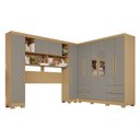 Ver imagem 3 de Guarda-roupa Casal Modulado Andorra 10 Portas 4 Gavetas com Pés e Espelho Jequitibá/granizo - Pnr Mó