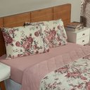 Ver imagem 3 de Cobre Leito Solteiro 1 Peça Esmeralda 100% Algodão Percal 150 Fios:rosê