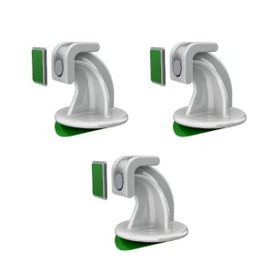 Prendedor de porta magnético adesivo para porta pivotante Branco - 3 unidades
