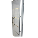 Ver imagem 2 de Porta de Aluminio Lambril Branco com Puxador, Vidro e Friso Linha 25 - 210x70 Direita
