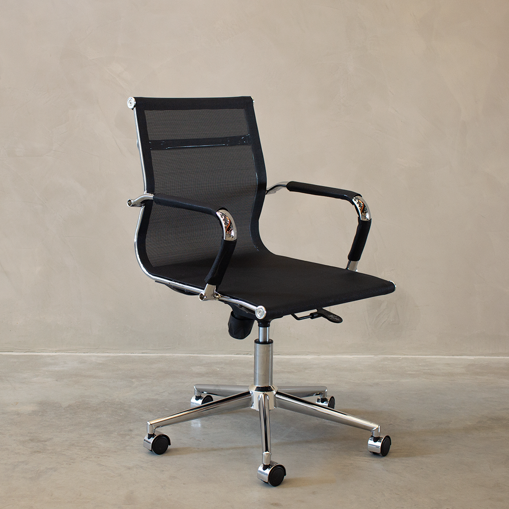 Ver imagem 5 de Kit 2 Cadeiras de Escritório Executiva Giratória Tela Mesh Preto