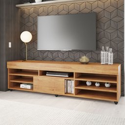 Rack para Sala de Estar para TV até 55 Polegadas 1 Porta com Pés Cedro  - 1