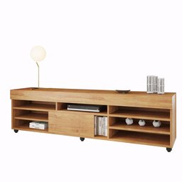 Rack para Sala de Estar para TV até 55 Polegadas 1 Porta com Pés Cedro  - 2