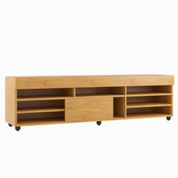 Rack para Sala de Estar para TV até 55 Polegadas 1 Porta com Pés Cedro  - 4