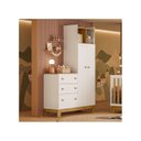 Ver imagem 1 de Guarda Roupa Infantil com Cômoda 2 Portas 3 Gavetas Flora 4970 Branco Acetinado Qmovi