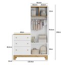 Ver imagem 2 de Guarda Roupa Infantil com Cômoda 2 Portas 3 Gavetas Flora 4970 Branco Acetinado Qmovi