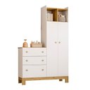 Ver imagem 3 de Guarda Roupa Infantil com Cômoda 2 Portas 3 Gavetas Flora 4970 Branco Acetinado Qmovi