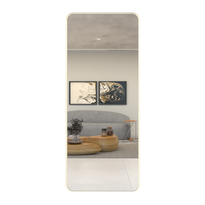 Espelho Grande Retangular Corpo Inteiro 150 X 60 Cm com Suporte de Chão Off White