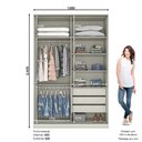 Ver imagem 4 de Guarda Roupa Solteiro 2 Portas Seletto Bege/Areia HP