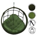 Ver imagem 3 de Cadeira Balanço Ninho Suspenso em Corda Náutica Luxo Verde/verde