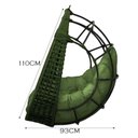 Ver imagem 2 de Cadeira Balanço Ninho Suspenso em Corda Náutica Luxo Verde/verde