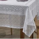 Ver imagem 4 de Toalha de Mesa Retangular Branca 06 Lugares Renda Flores