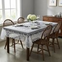 Ver imagem 6 de Toalha de Mesa Retangular Branca 06 Lugares Renda Flores