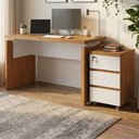 Ver imagem 4 de Mesa Escritorio 125 cm e Gaveteiro 3 Gavetas Freijo Branco Artany